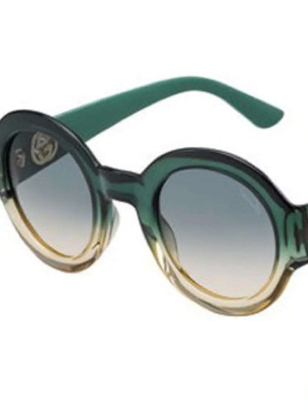 Gucci Green and Gold Round Gradient Women’s Sunglasses